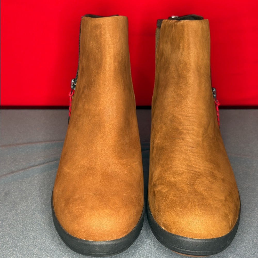 Bogs Vista Bloom ZipComfort Boots, Cognac Brown Waterproof Leather w/ box US 10